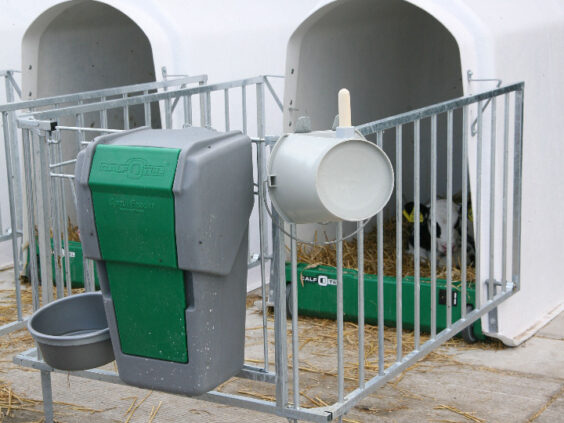 Calf-O-Tel kombifeeder for høy og kraftfôr.
